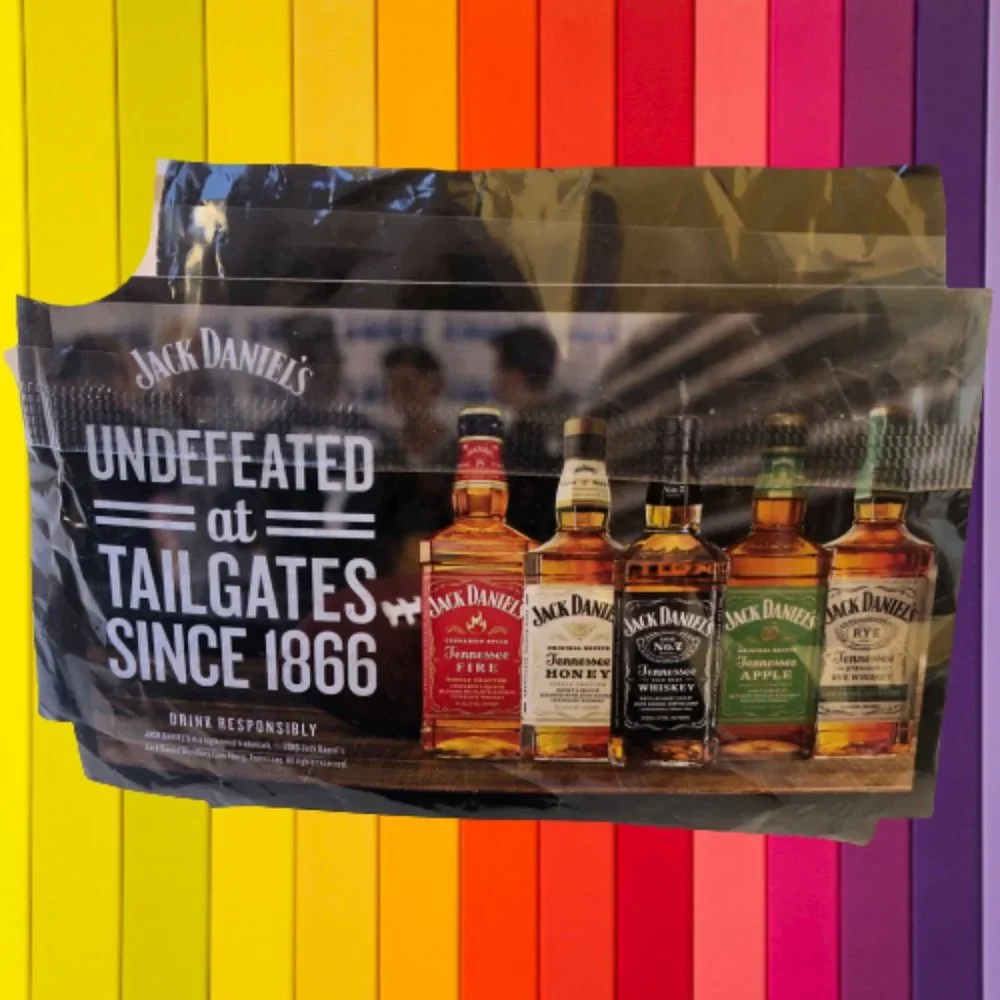 Jack Daniels Whiskey Can Bottle Coozie Drink Holder Cooler Tennessee Apple NEW